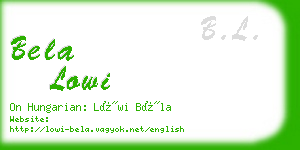 bela lowi business card